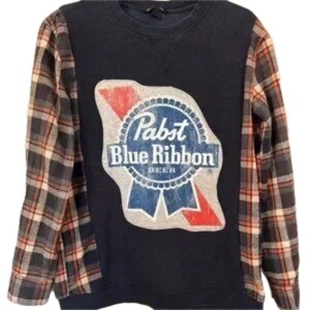 PABST BLUE RIBBON BEER - UPCYCLED SWEATSHIRT